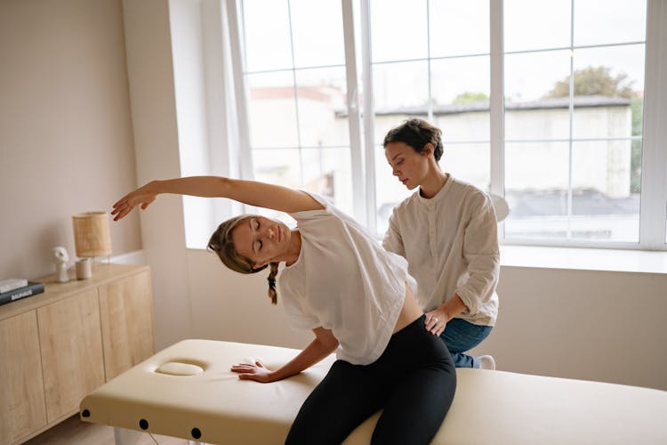 A Woman Bending Sideways