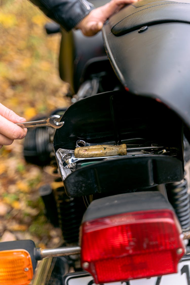 A Person Holding A Wrench