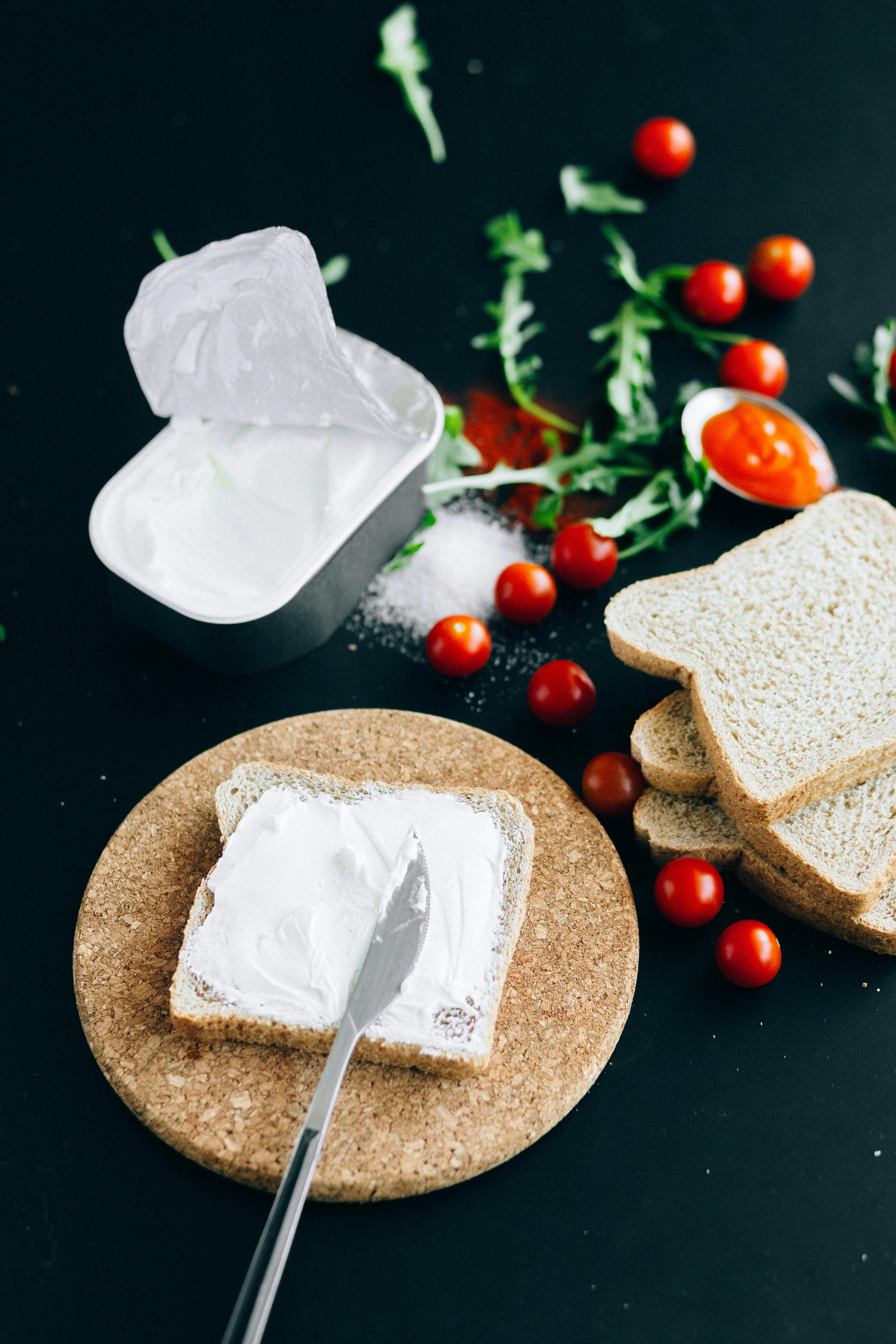 Cream Cheese Spread on Bread · Free Stock Photo