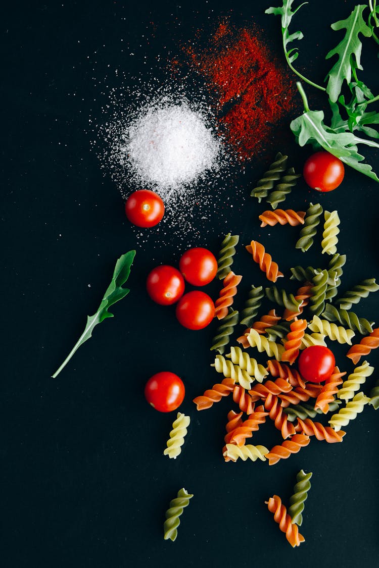 Cherry Tomatoes And Fusilli Pasta