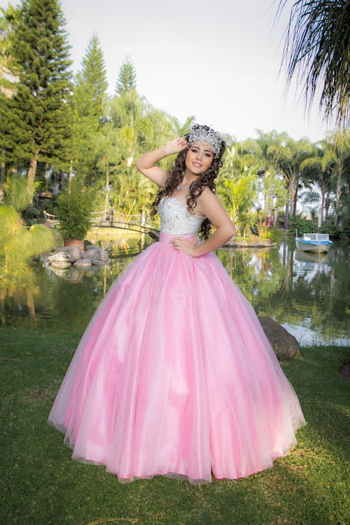 A Young Girl Wearing a Beautiful Dress