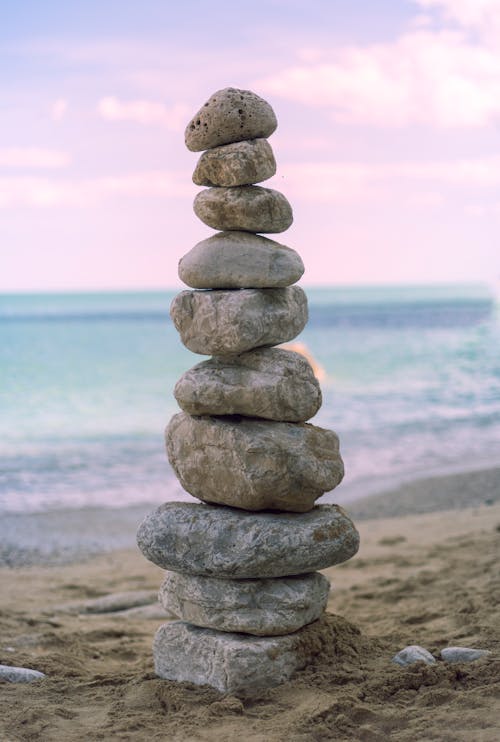 Stack of Stones on Shore