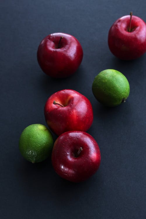 Free Red Apples and Limes Stock Photo