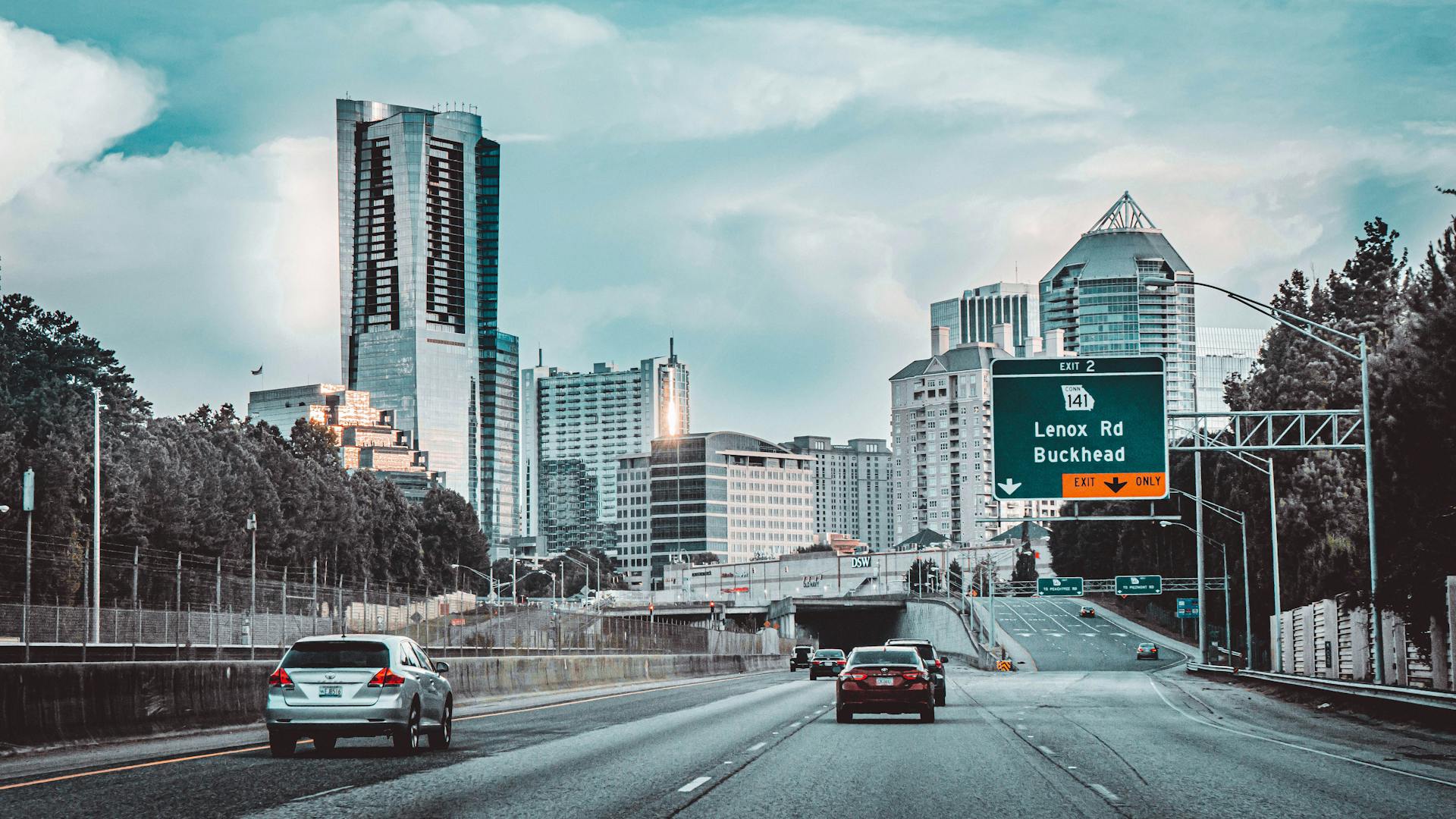 Cars on a Highway in Atlanta