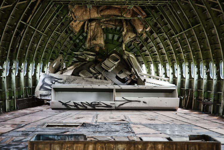 Inside Of An Abandoned Plane