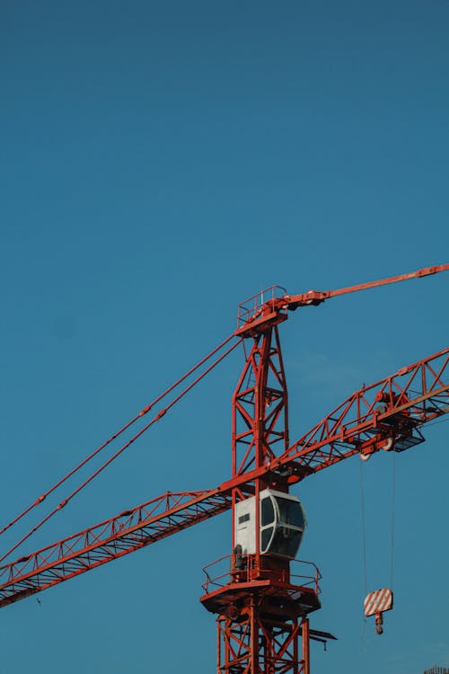 Free A Red Steel Crane  Stock Photo