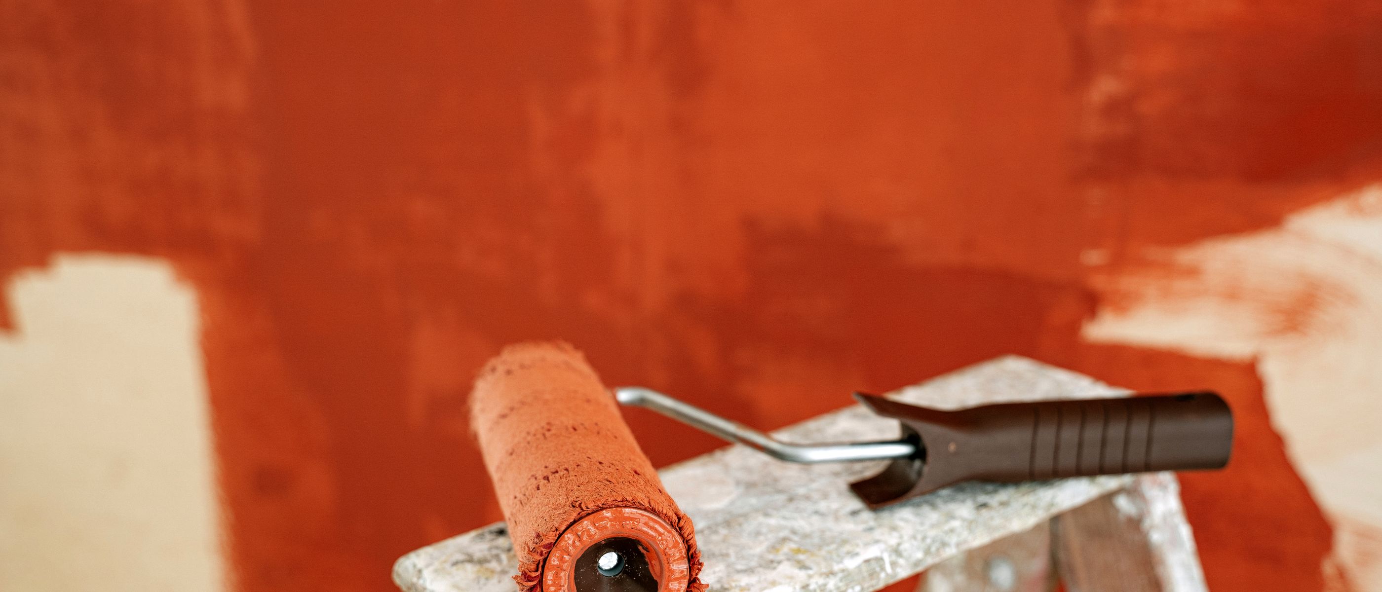 Plastering and Skimming in Pratts Bottom — a decorator at work mid-project