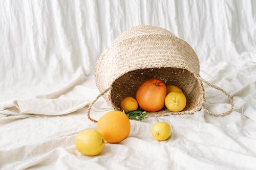 Free Citrus Fruits in a Basket  Stock Photo