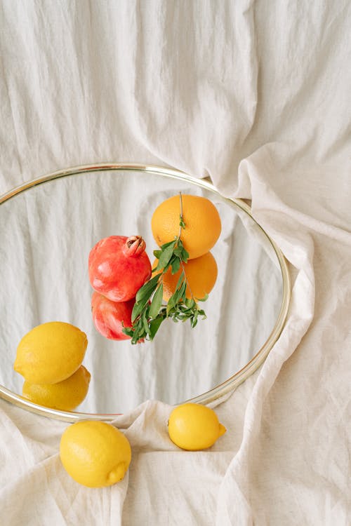Free Fruits on a Mirror  Stock Photo