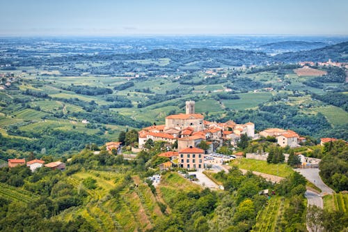 Aerial View of the Smartno in Brda Slovenia