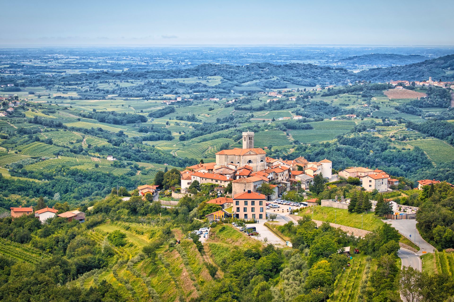 Aerial View of the Smartno in Brda Slovenia