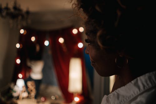 Close-up of Woman With Loop Earrings 