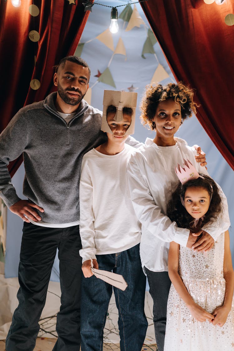 Happy Family In Their Home-made Theatre