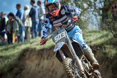 A Man Riding a Motocross