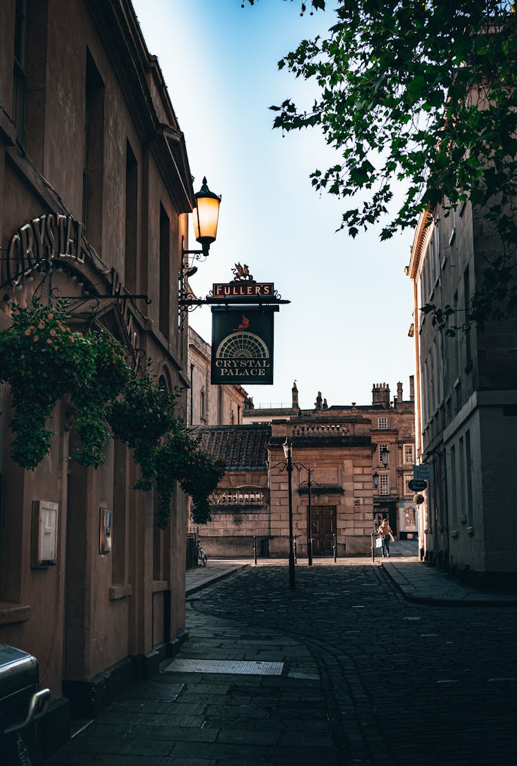 Cobblestone Street In Bath, England 