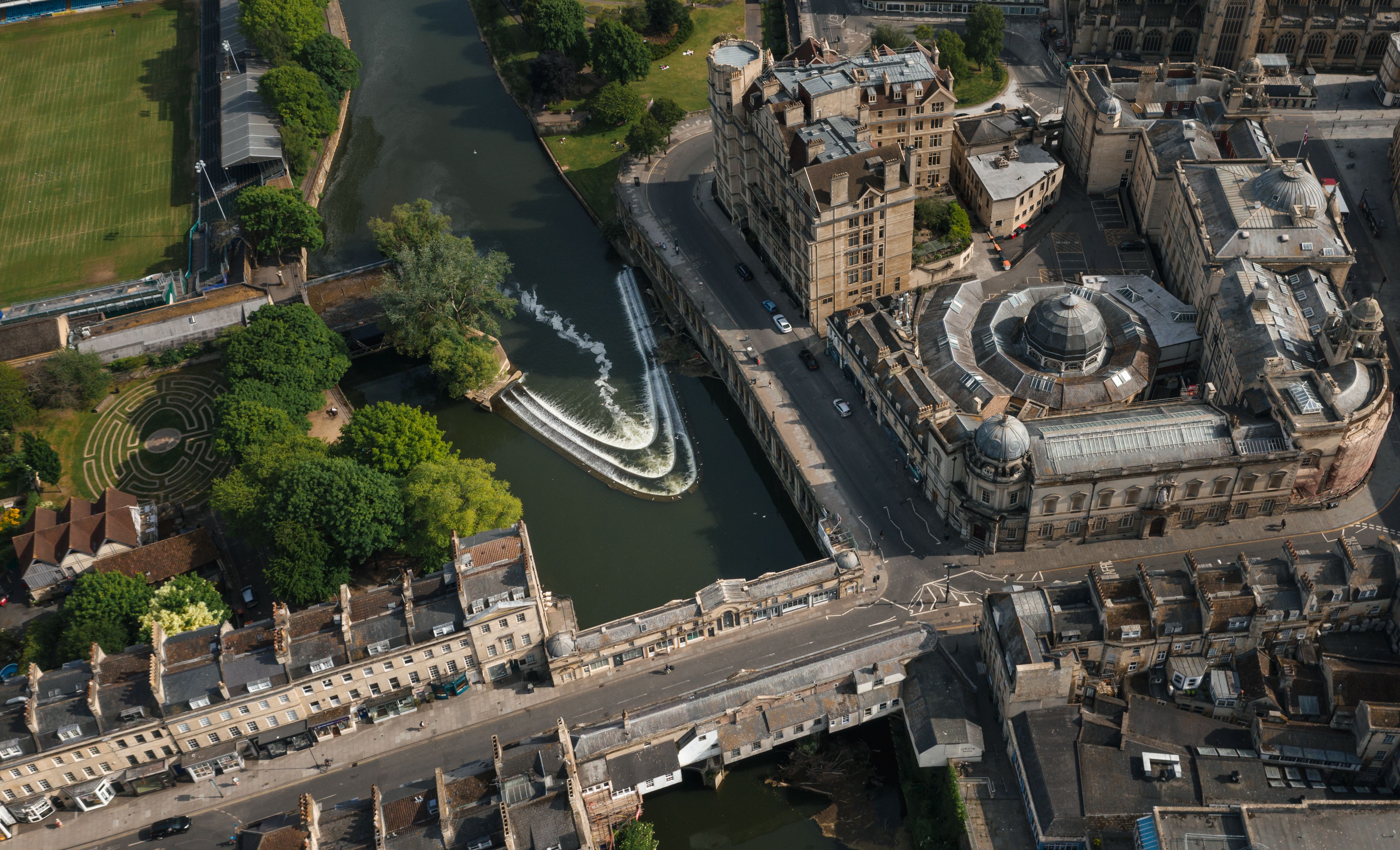Aerial View of City Near a River · Free Stock Photo