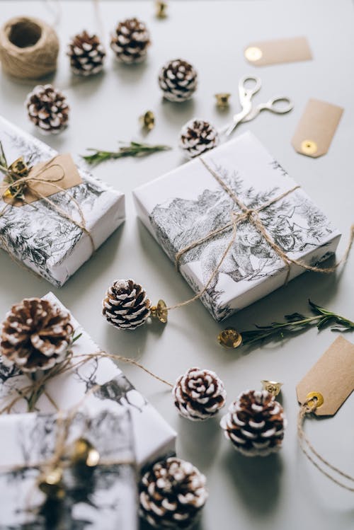 Flat Lay Photo of Christmas Gifts