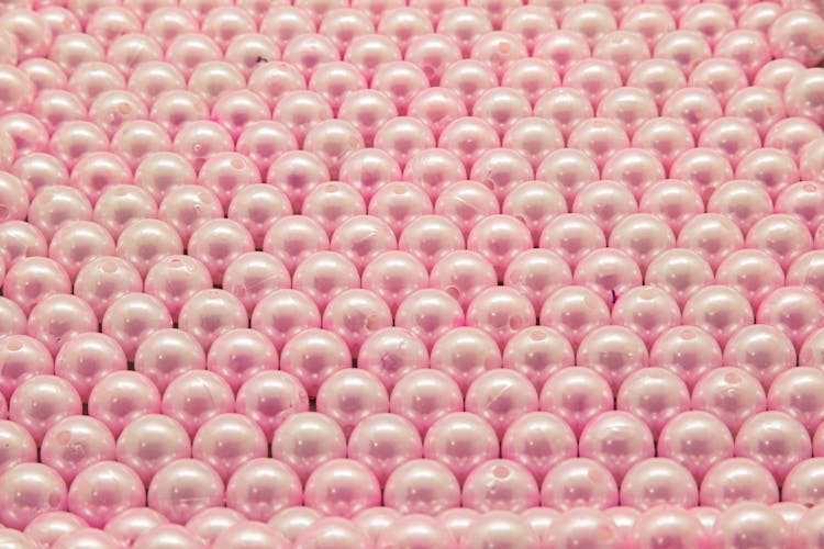 Pink Pearls In Close Up Shot