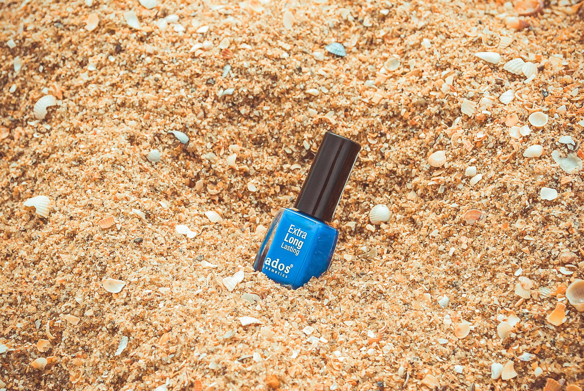 blue nail polish bottle