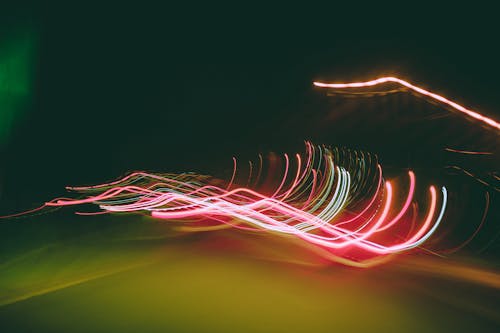 Free Long Exposure of Neon Lights  Stock Photo