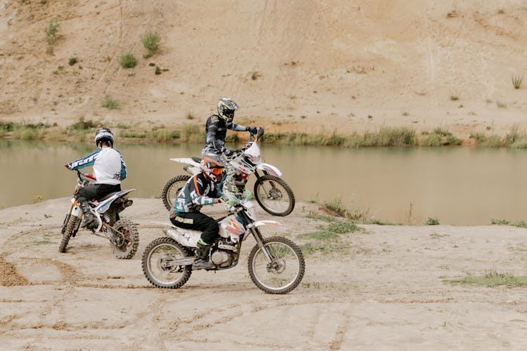 People Riding Motorbikes Off-Road