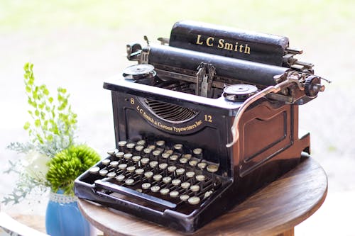 A Close-Up Shot of a Vintage Typewriter