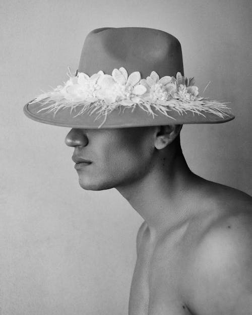 Anonymous man in elegant hat