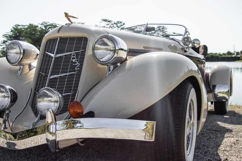 Vintage car door, mirrors and body detail