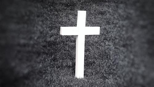 Grayscale Photography of Cross