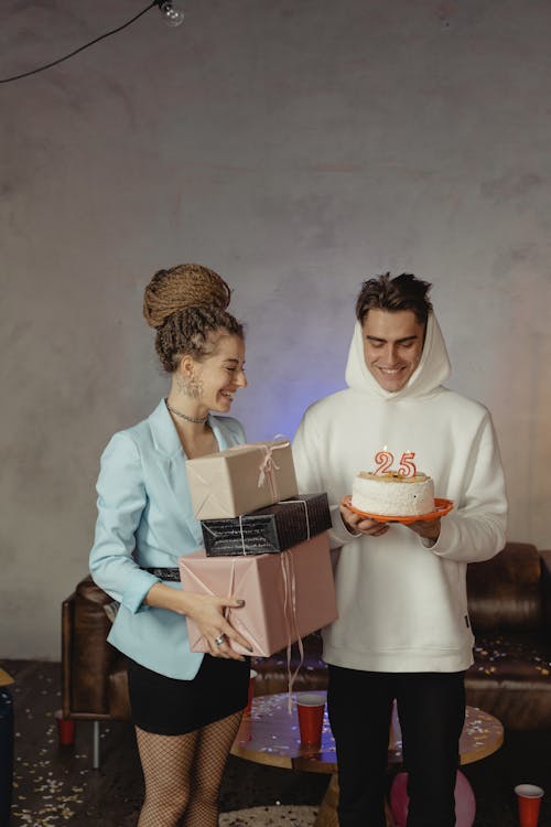 Two Young People Celebrating a Birthday