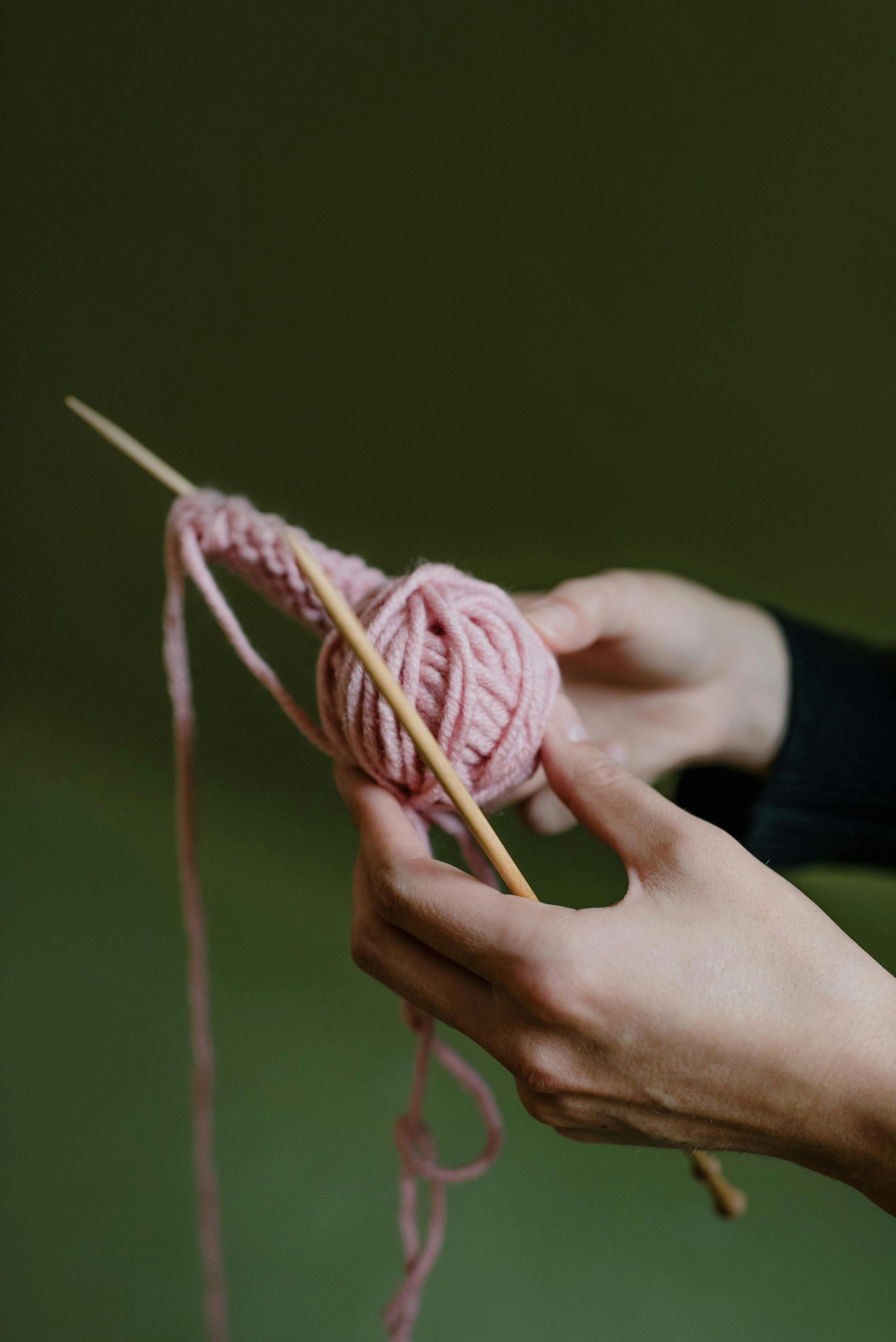 knitting arms of sweater