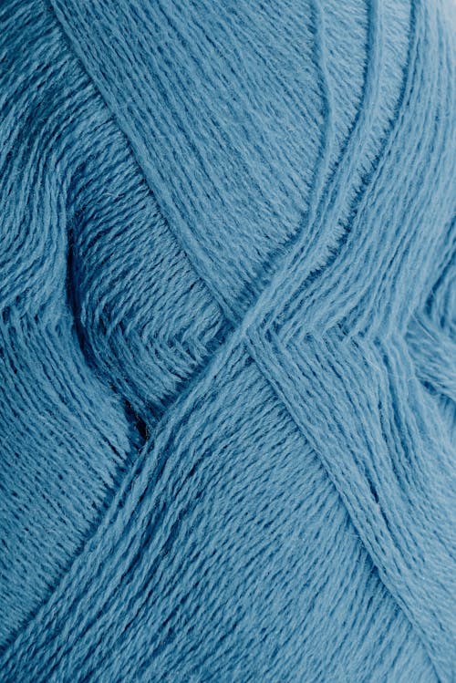 Texture of a Blue Woolen Thread