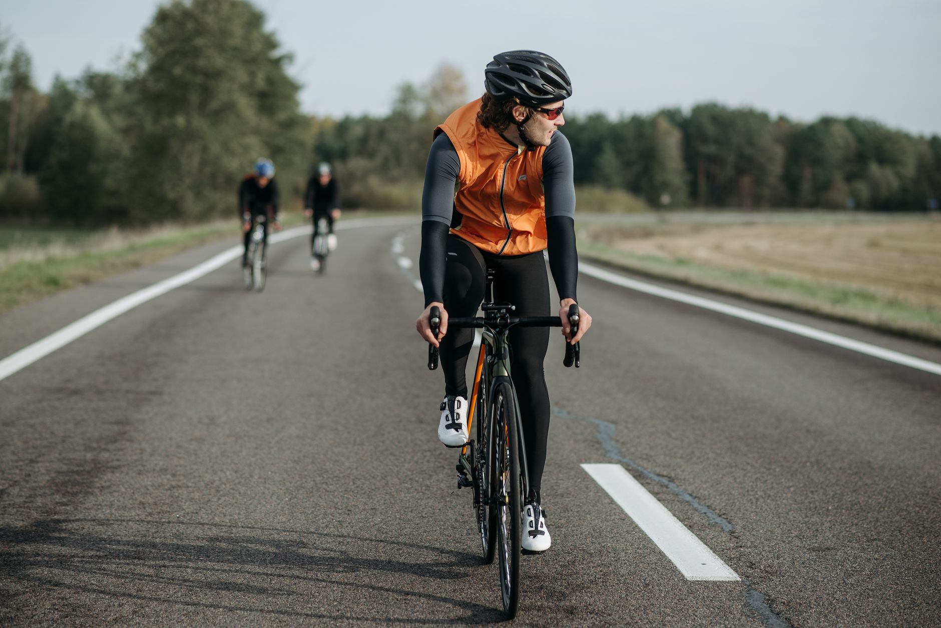 Biker riding Road Bike