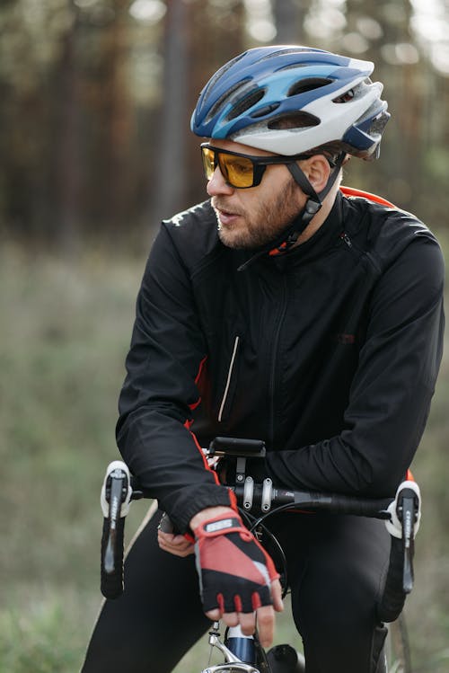 Biker with Helmet On 