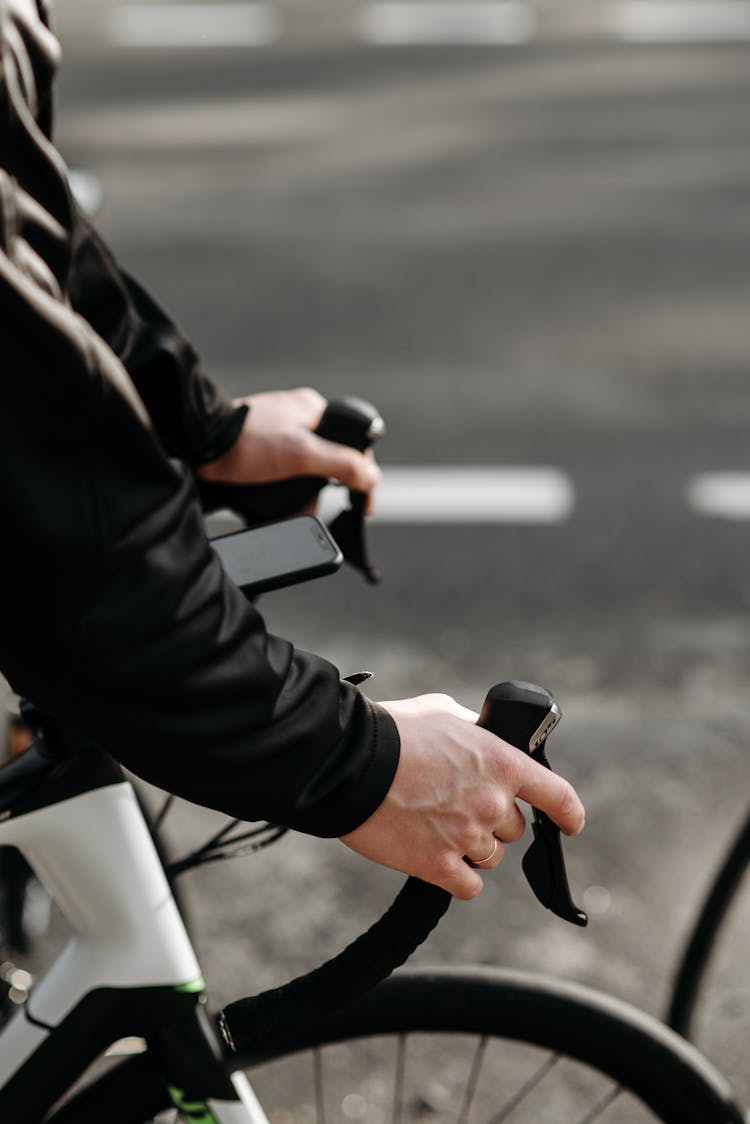 Person Riding A Road Bike