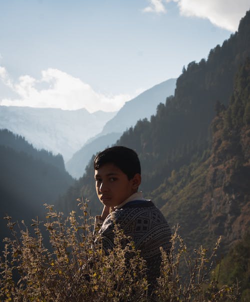 Kostnadsfri bild av alone boy, anläggning, bergen