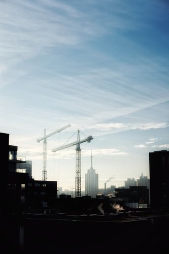 alto, amanecer, arquitectura