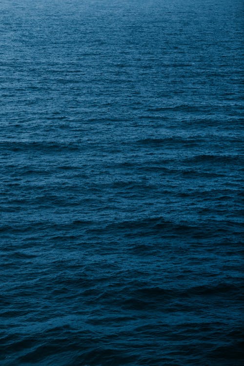 Waving surface of deep blue sea
