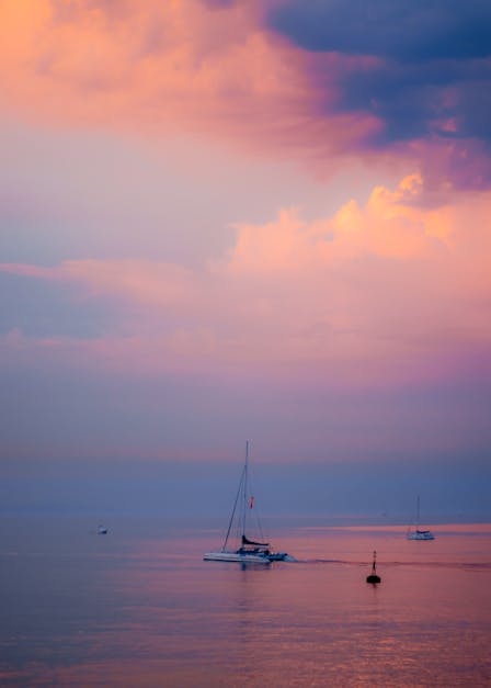 Free stock photo of barcelona, boat, sunset