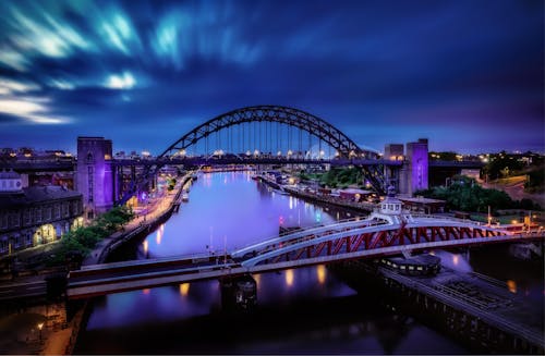 Photos gratuites de photo avec un drone, photographie aérienne, pont tournant