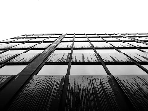 Grayscale Photo of Building Facade