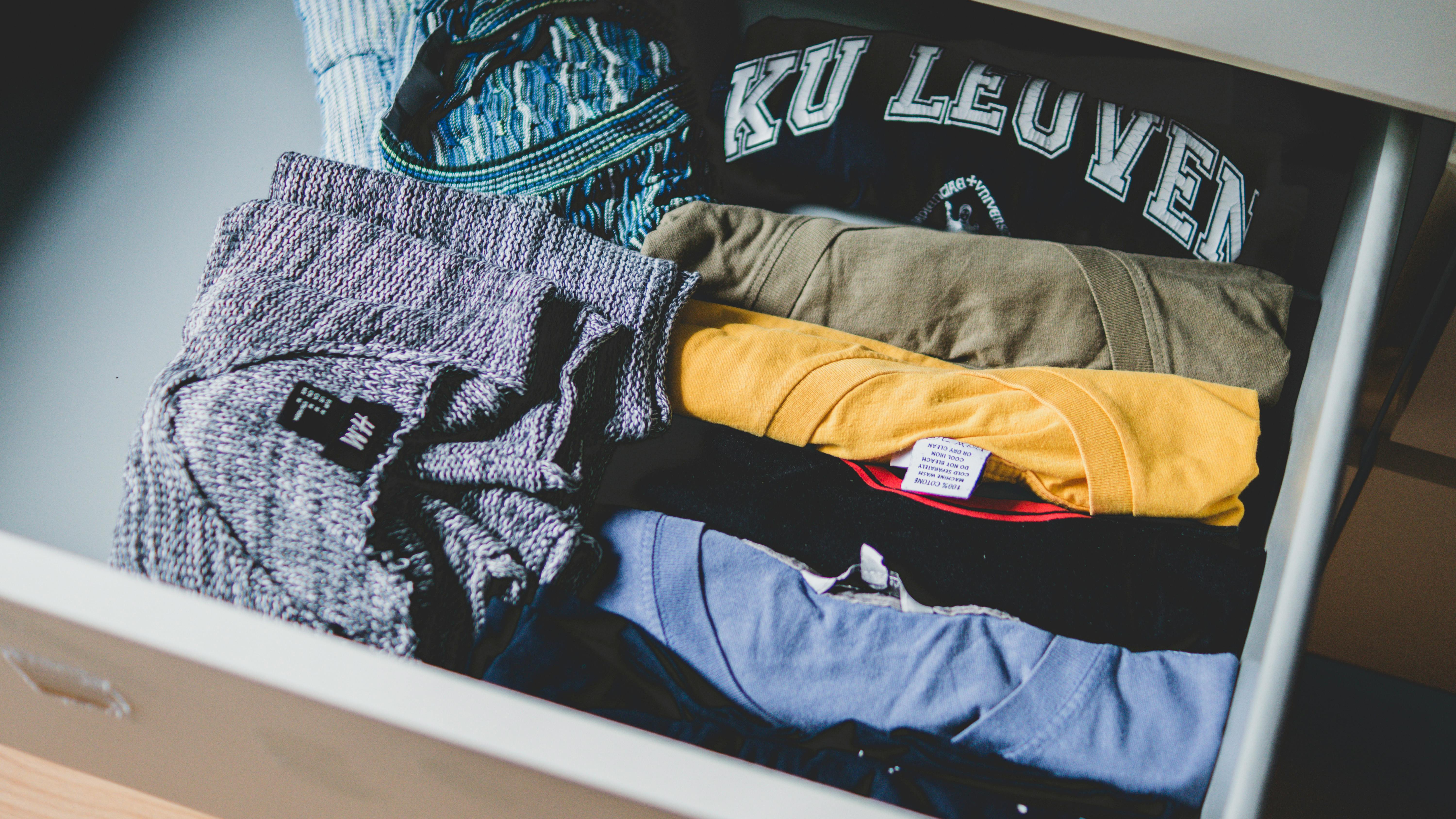 Clothes in a drawer
