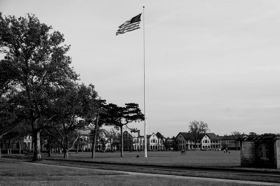 american flag town square