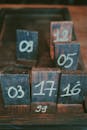 Collection of different numbers on table