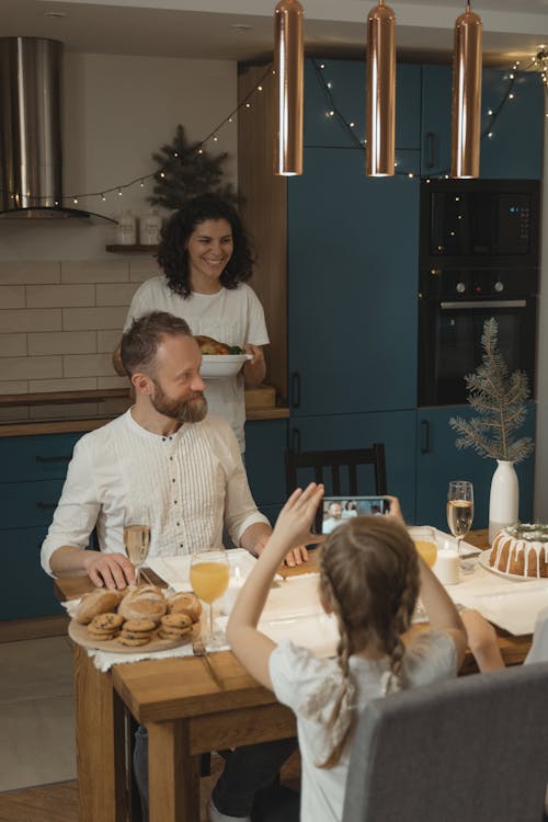 Happy Family on a Dining Area
