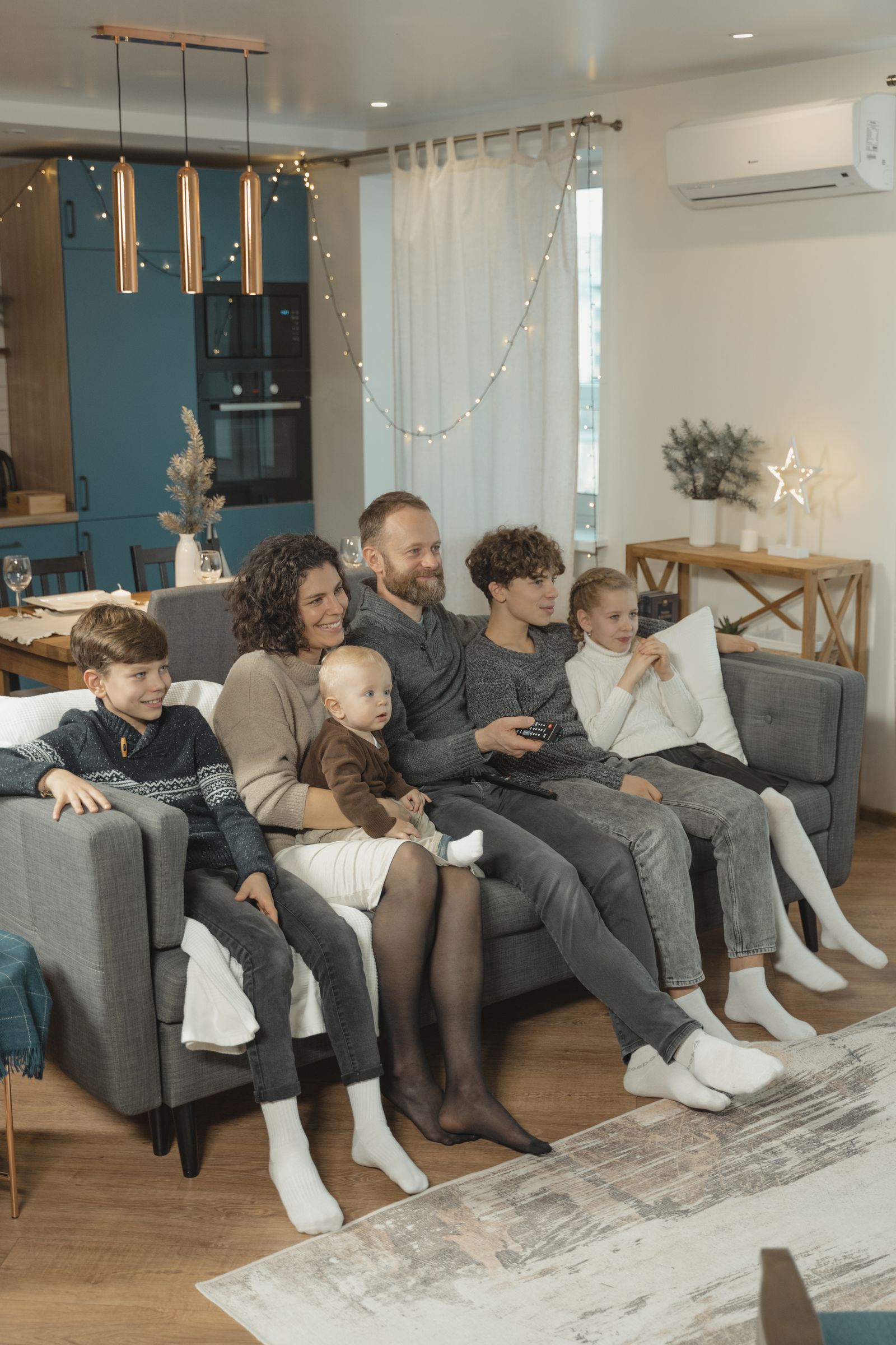 Happy family enjoying comfortable air conditioned home in Tampa Bay