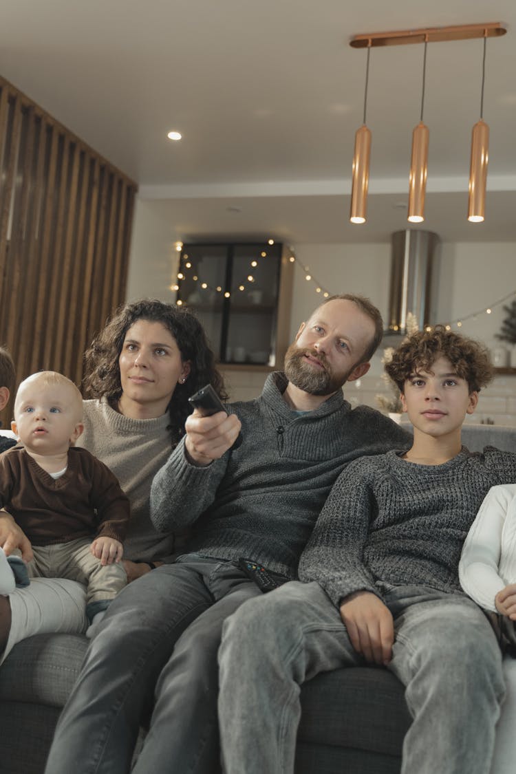 A Family Watching TV Together