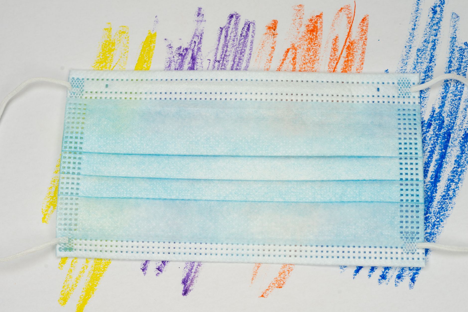 White Blue and Yellow Textile