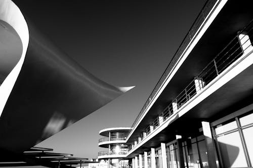 Free Photo of a Modern Building Exterior In Grayscale Stock Photo