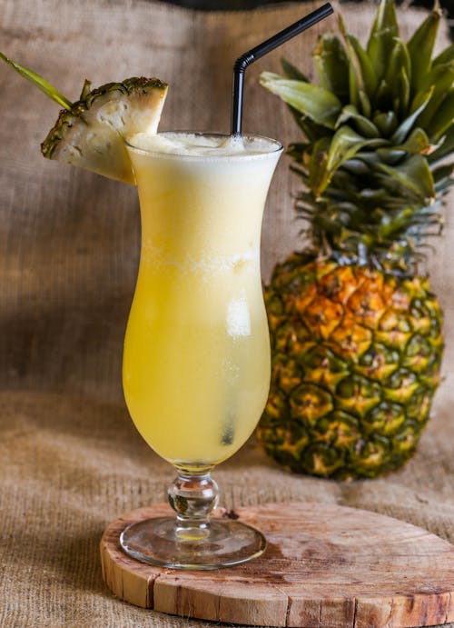 Pineapple Juice in Clear Drinking Glass